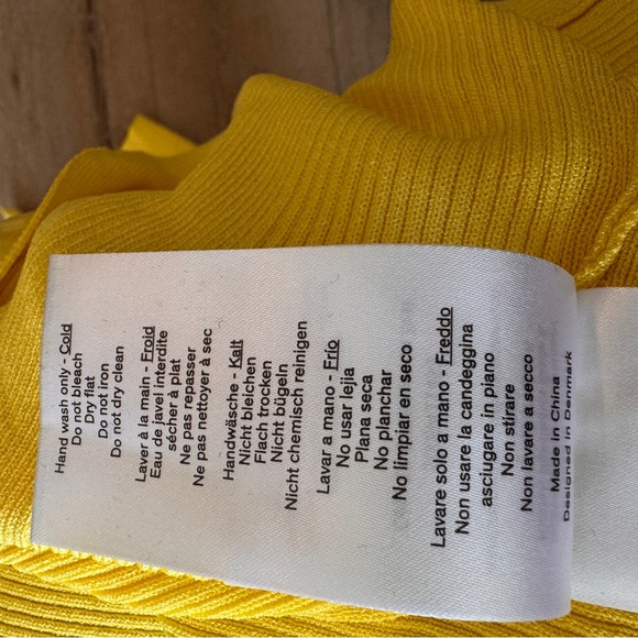 REMAIN Birger Christensen Yellow Ribbed Cardigan - Picture 8 of 10